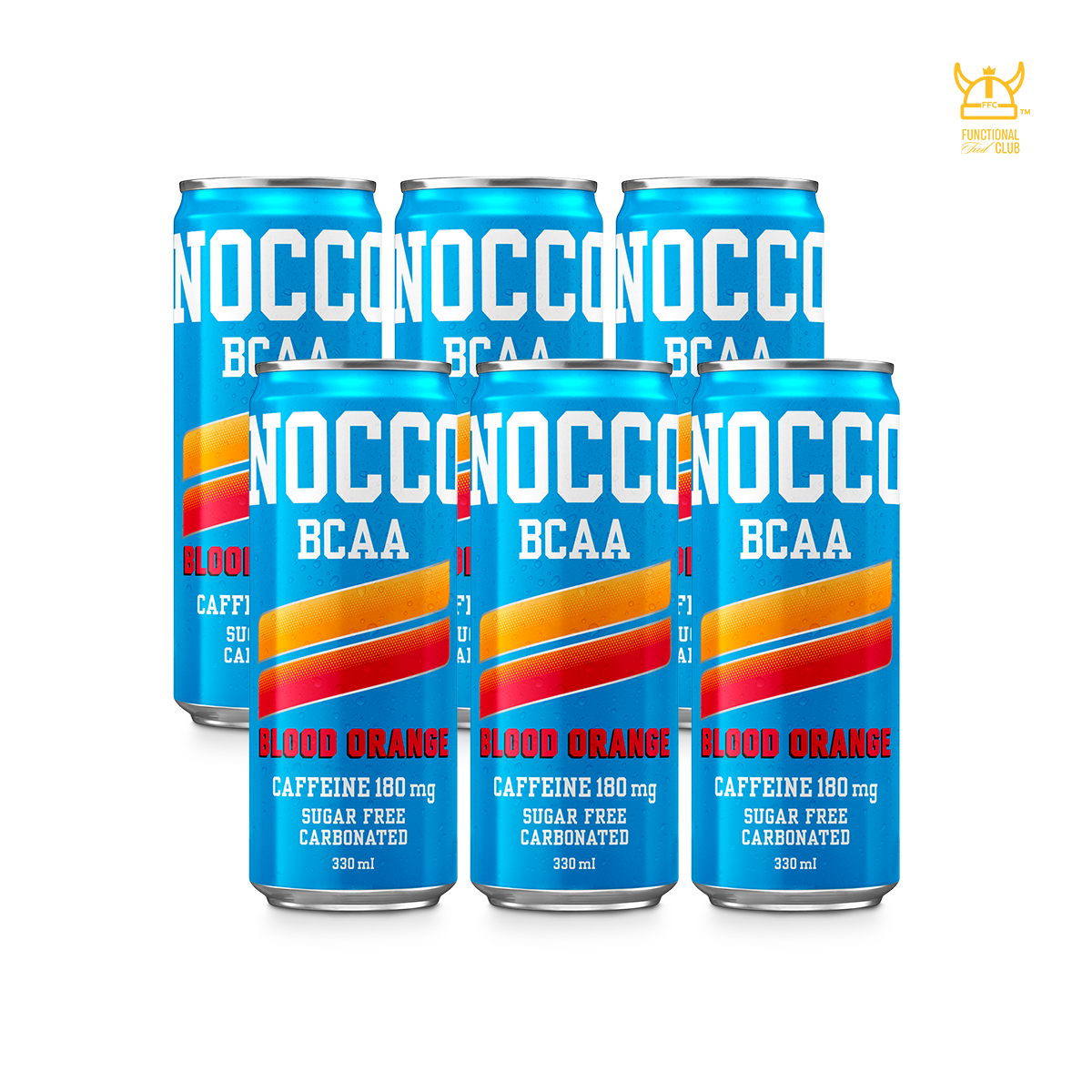 NOCCO BCAA Multi-vitamins Performance Drink - BLOOD ORANGE (Caffeinated) 6 Cans