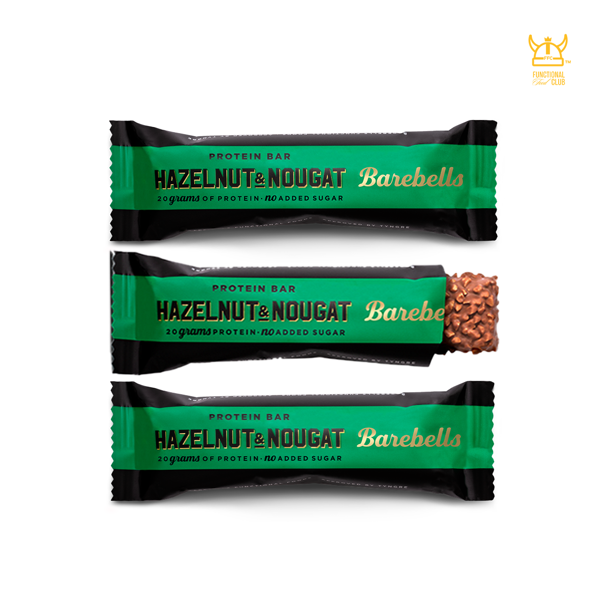 BAREBELLS PROTEIN BARS - HAZELNUT & NOUGAT (3 BARS)