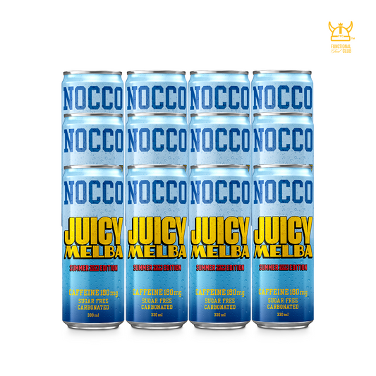 NOCCO BCAA Multi-vitamins Performance Drink - JUICY MELBA (Caffeinated) 12 Cans