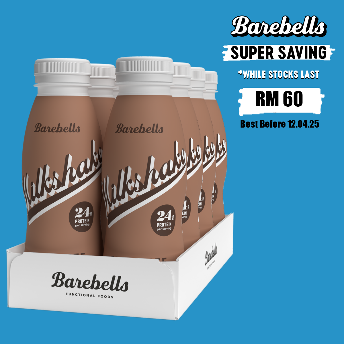 SUPER SAVING [Barebells] Lactose Free & No Added Sugar Milkshake- Chocolate (1 carton = 8 bottles)